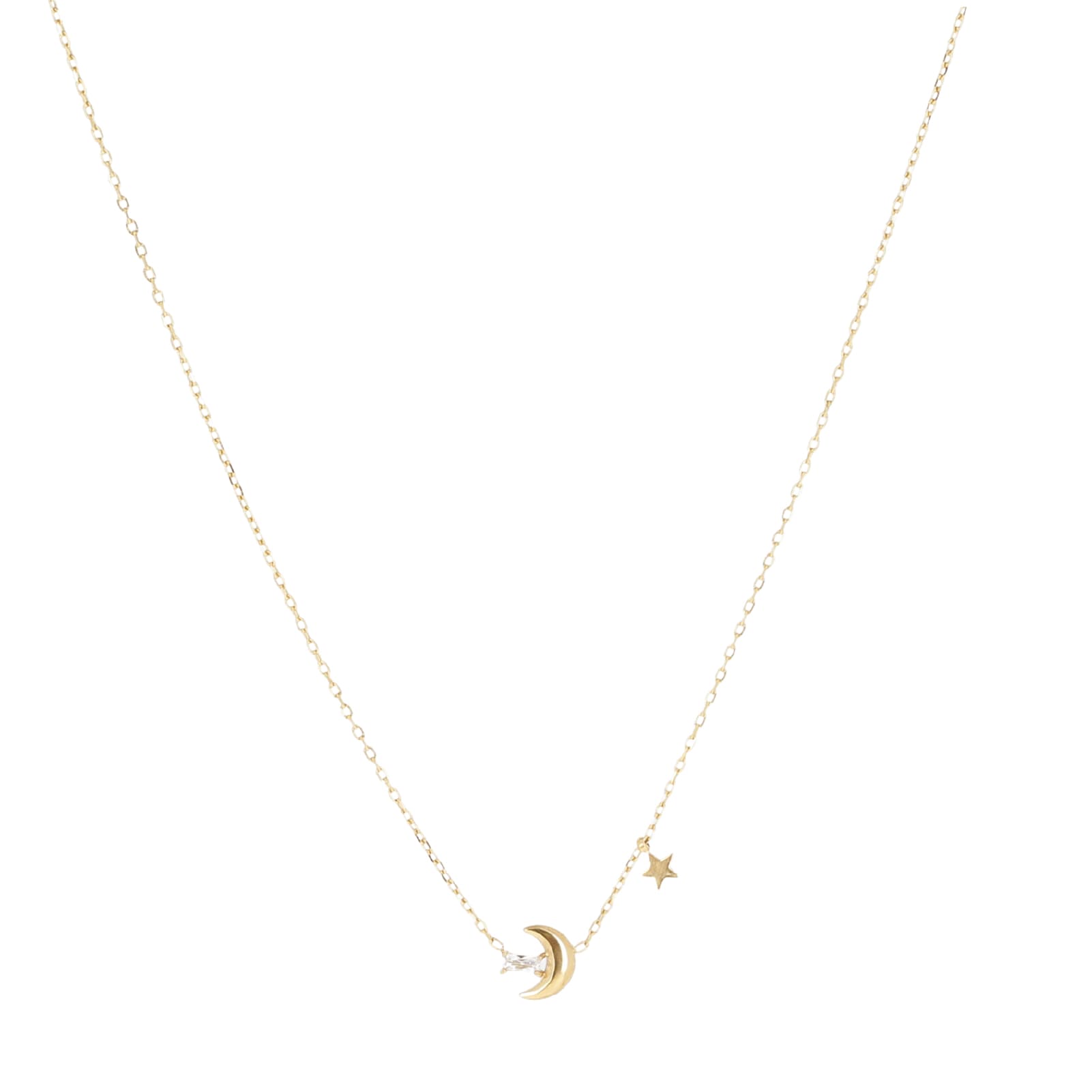 Collana luna e stella ZAG Bijoux Anoth in acciaio dorato MISURA UNICA