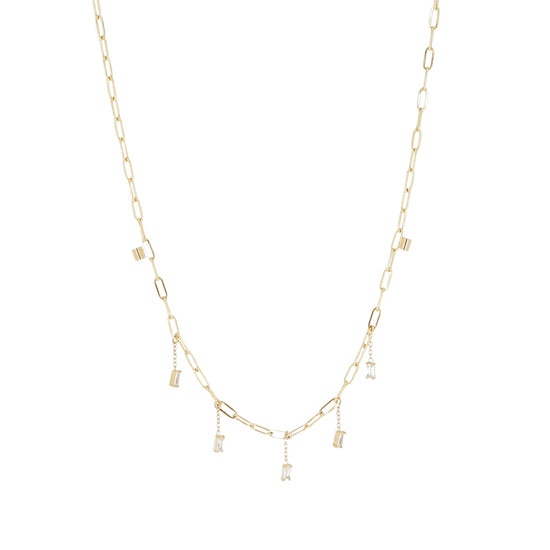 Collana con punti luce ZAG Bijoux Chain in acciaio dorato MISURA UNICA