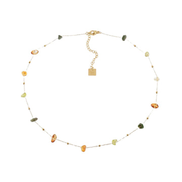 Collana girocollo ZAG Bijoux acciaio oro pietre toni verdi MISURA UNICA