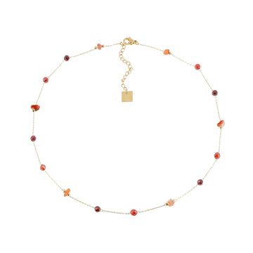 Collana girocollo ZAG Bijoux acciaio dorato con pietre rosse MISURA UNICA