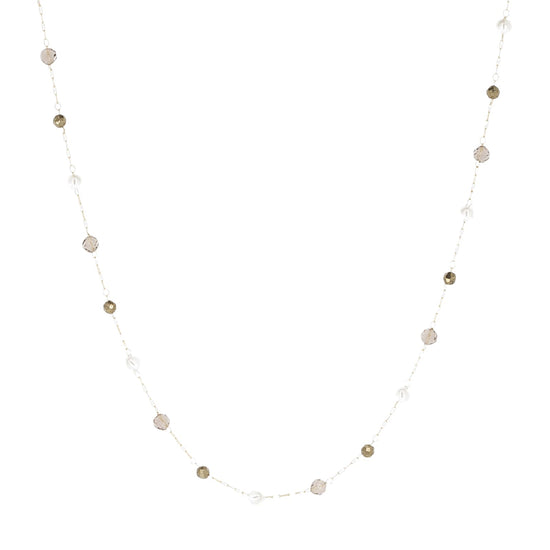 Collana girocollo ZAG Bijoux acciaio oro labradorite pirite MISURA UNICA
