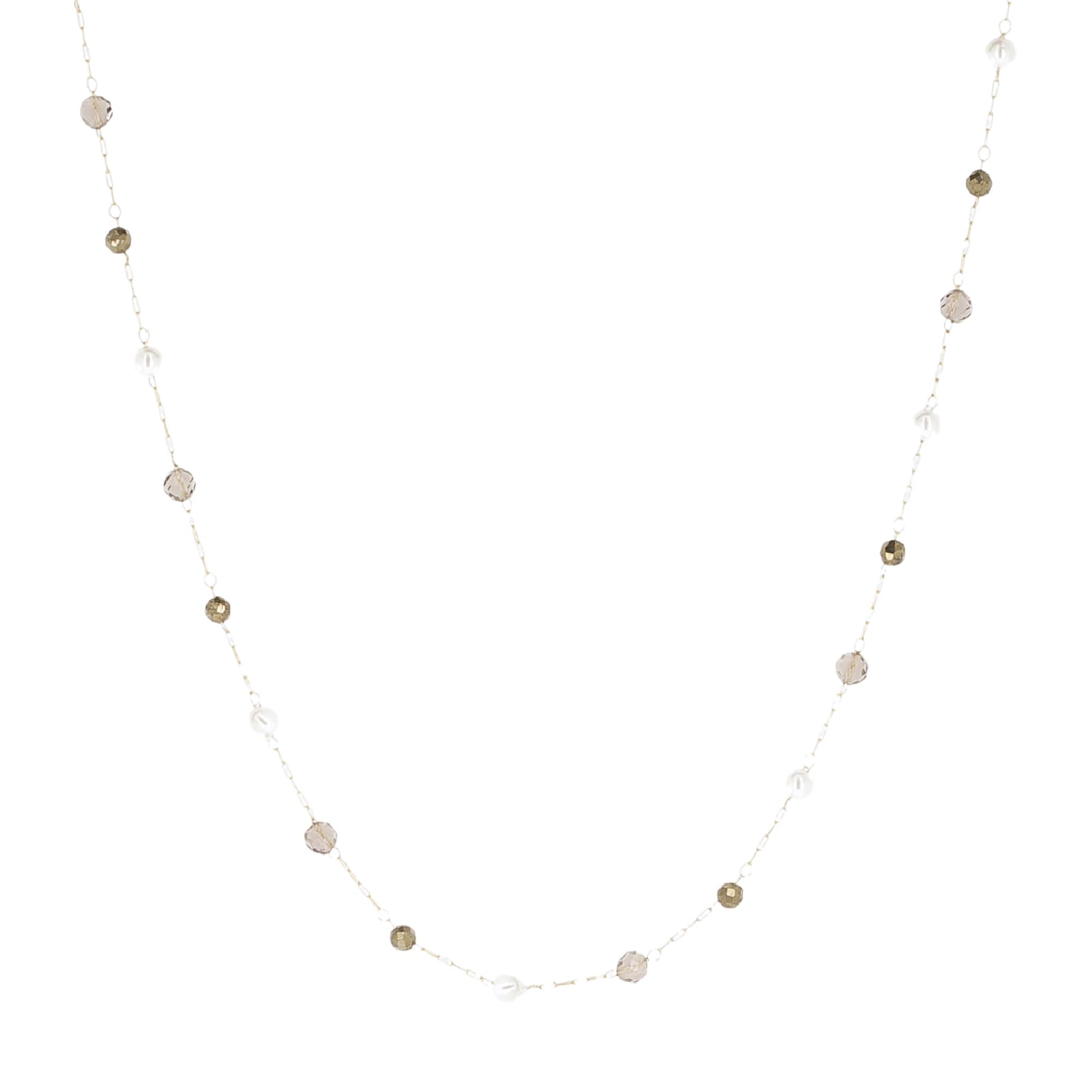 Collana girocollo ZAG Bijoux acciaio oro labradorite pirite MISURA UNICA