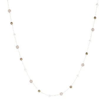 Collana girocollo ZAG Bijoux acciaio oro labradorite pirite MISURA UNICA