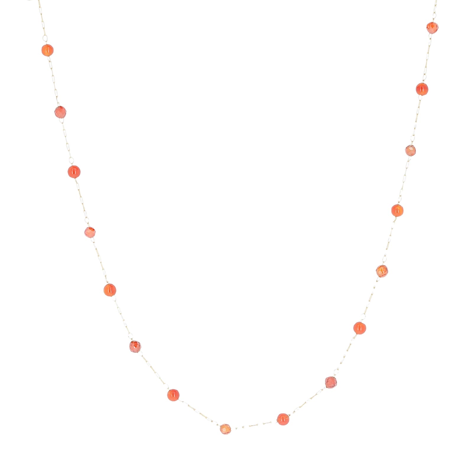 Collana girocollo ZAG Bijoux acciaio dorato pietre corallo MISURA UNICA