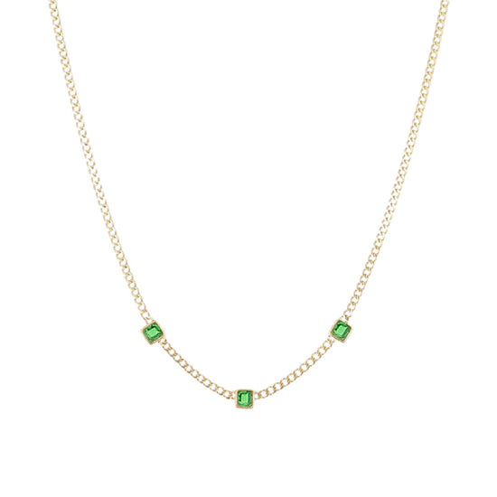 Collana girocollo con tre zirconi ZAG Bijoux in acciaio dorato MISURA UNICA