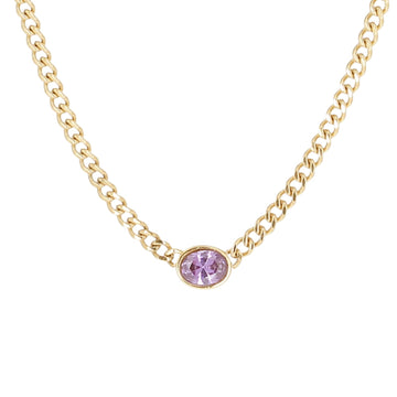 Collana girocollo con zircone viola ZAG Bijoux acciaio dorato MISURA UNICA