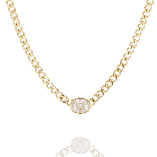 Collana girocollo con zircone bianco ZAG Bijoux acciaio dorato MISURA UNICA