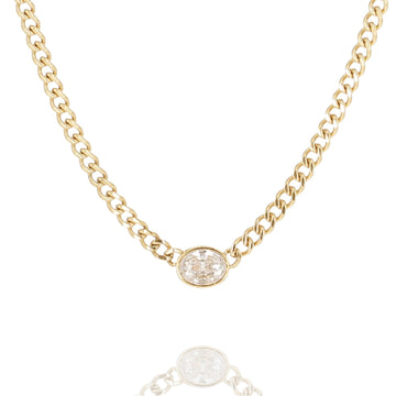 Collana girocollo con zircone bianco ZAG Bijoux acciaio dorato MISURA UNICA