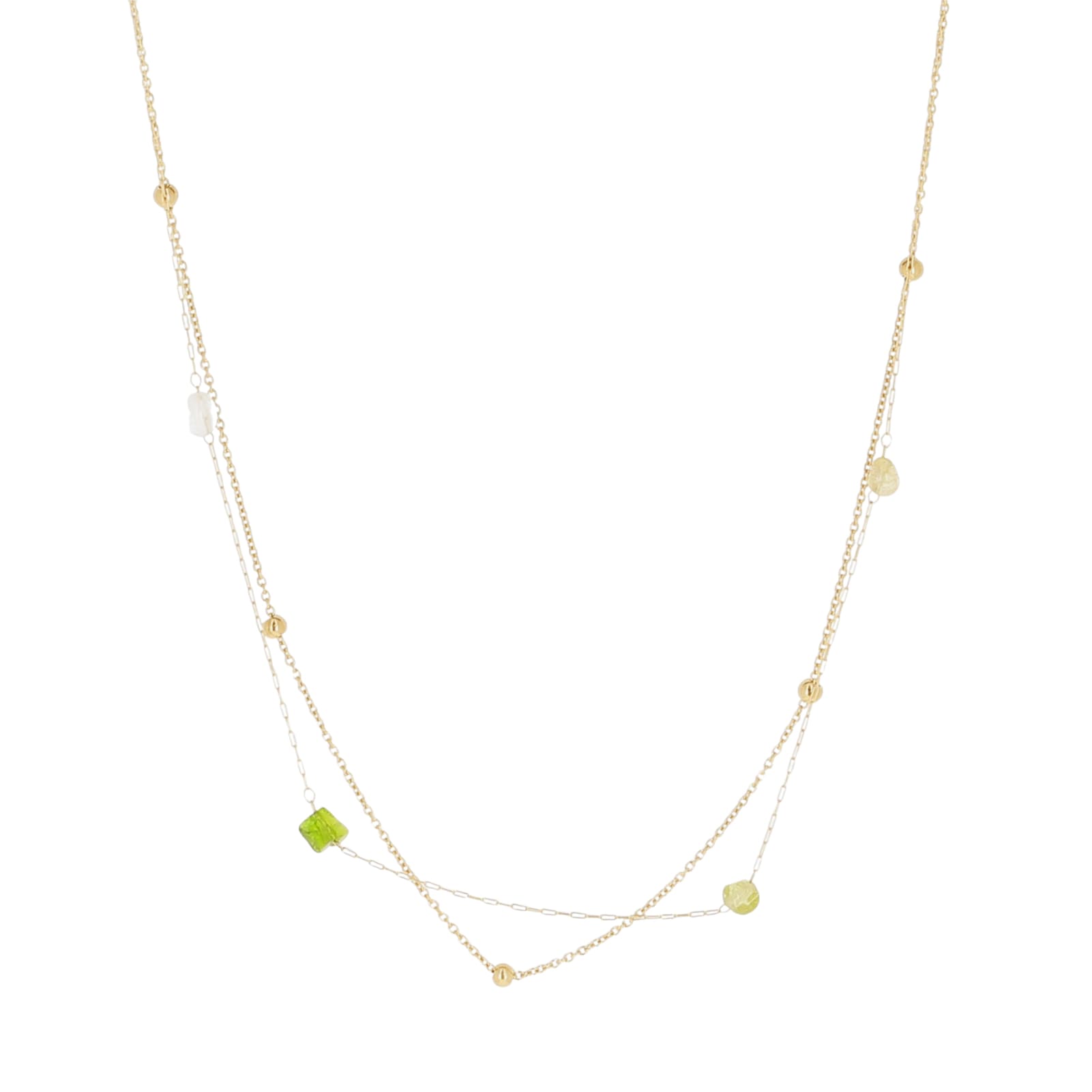 Collana multifilo ZAG Bijoux in acciaio dorato pietre colorate MISURA UNICA