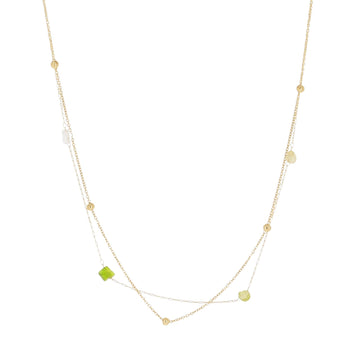 Collana multifilo ZAG Bijoux in acciaio dorato pietre colorate MISURA UNICA