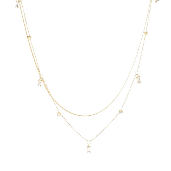 Collana girocollo ZAG Bijoux acciaio dorato con punti luce MISURA UNICA