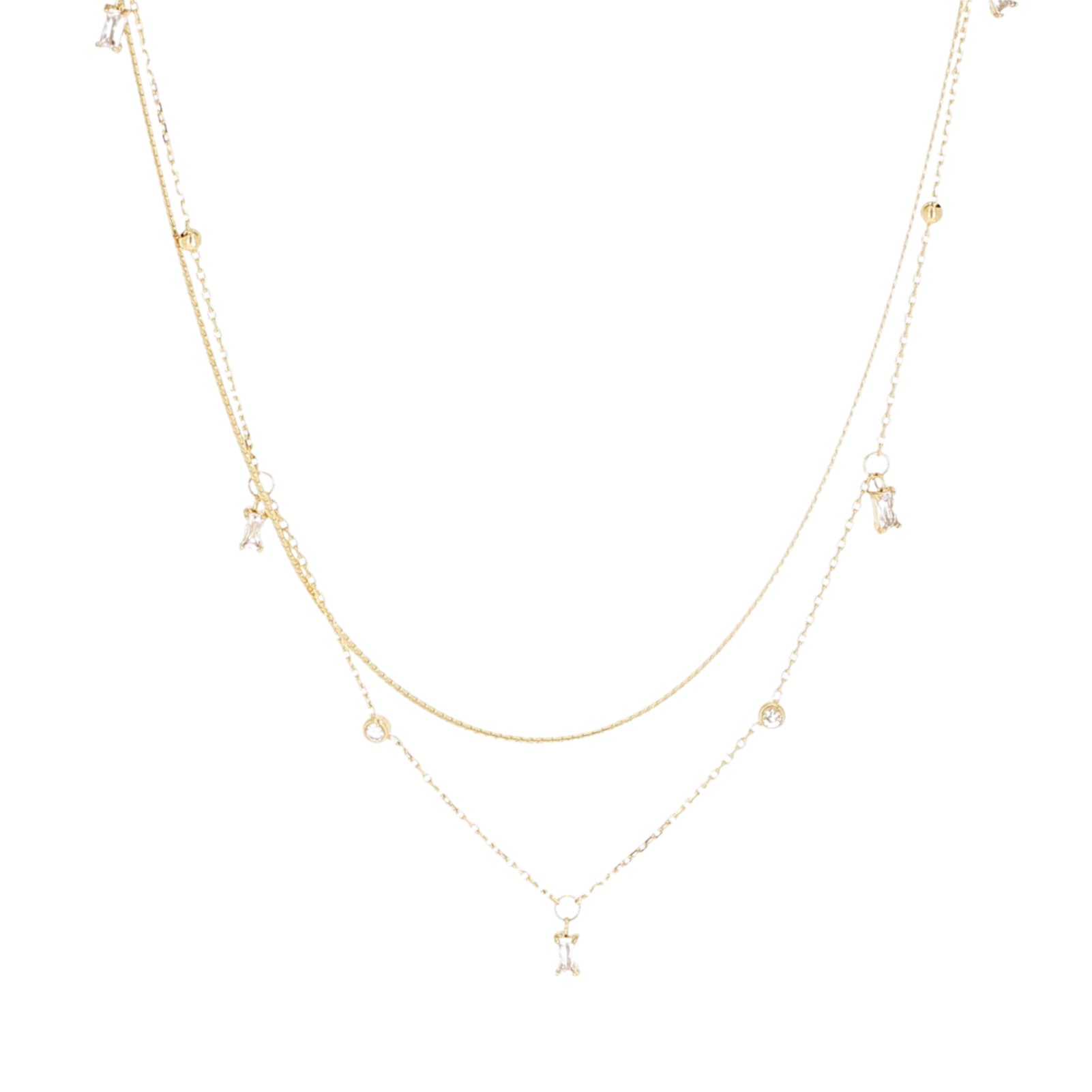 Collana girocollo ZAG Bijoux acciaio dorato con punti luce MISURA UNICA