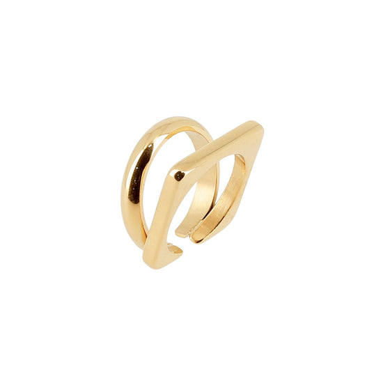 Anello doppio donna ZAG Bijoux Contraste acciaio dorato 14