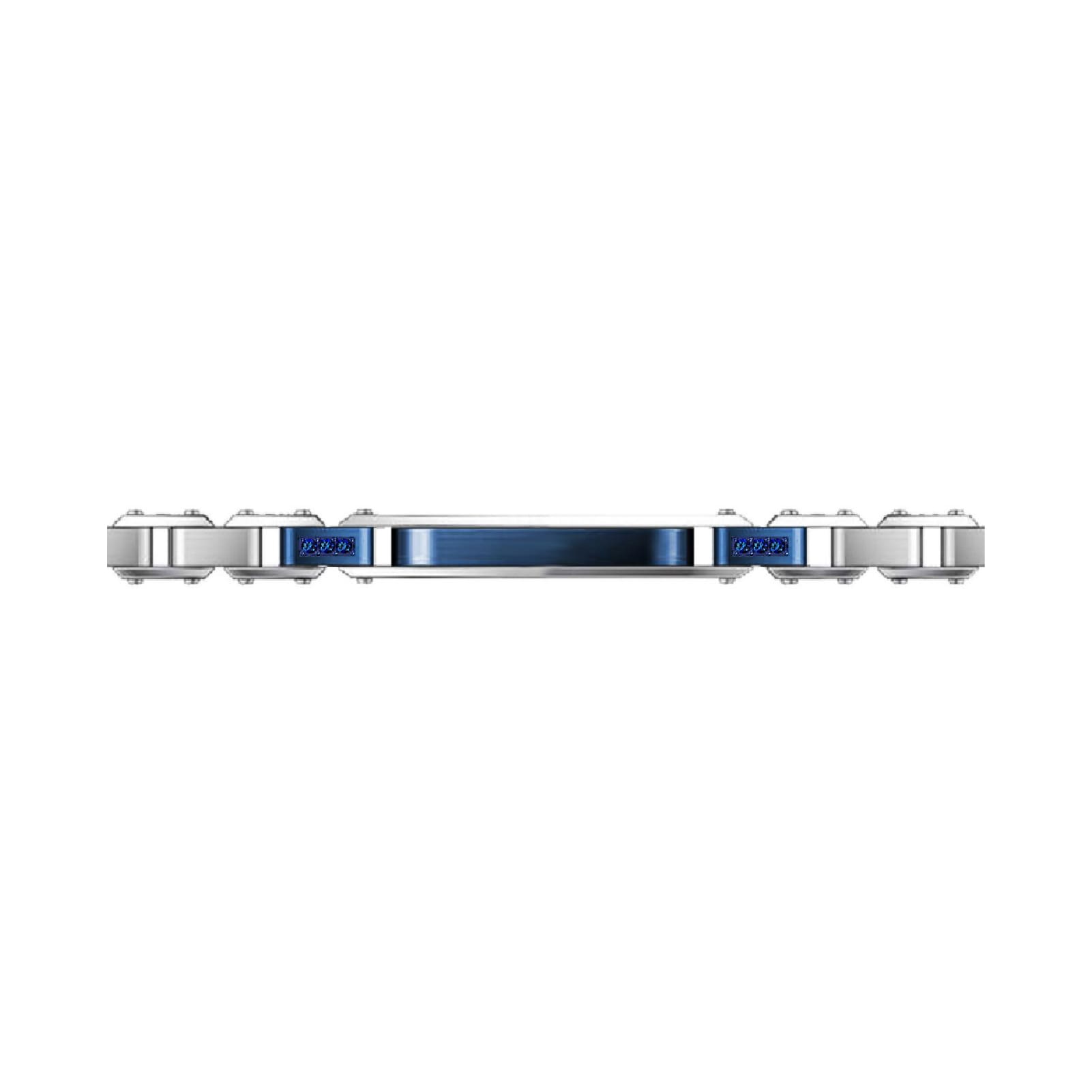 Bracciale Zancan Hi-Tekh in acciaio pvd blu e spinello blu 21 cm
