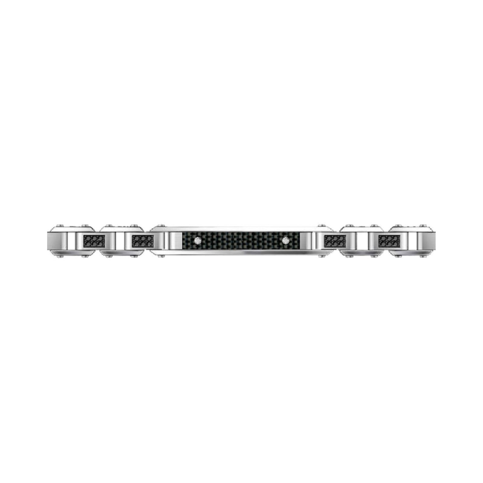 Bracciale Zancan Hi-Tekh in acciaio carbonio e spinello nero 21 cm
