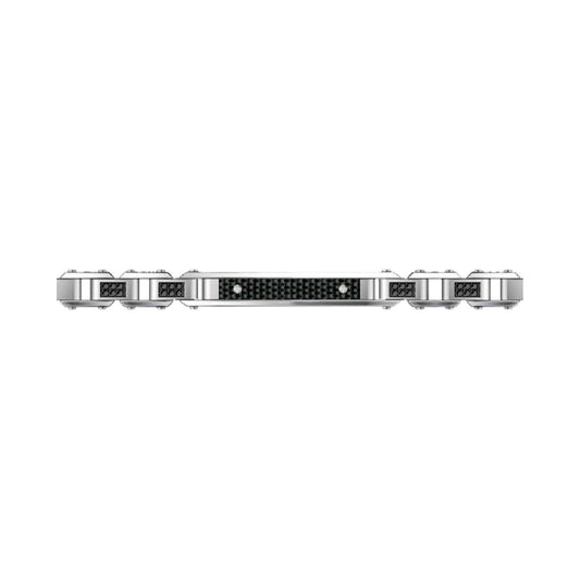 Bracciale Zancan Hi-Tekh in acciaio carbonio e spinello nero 21 cm