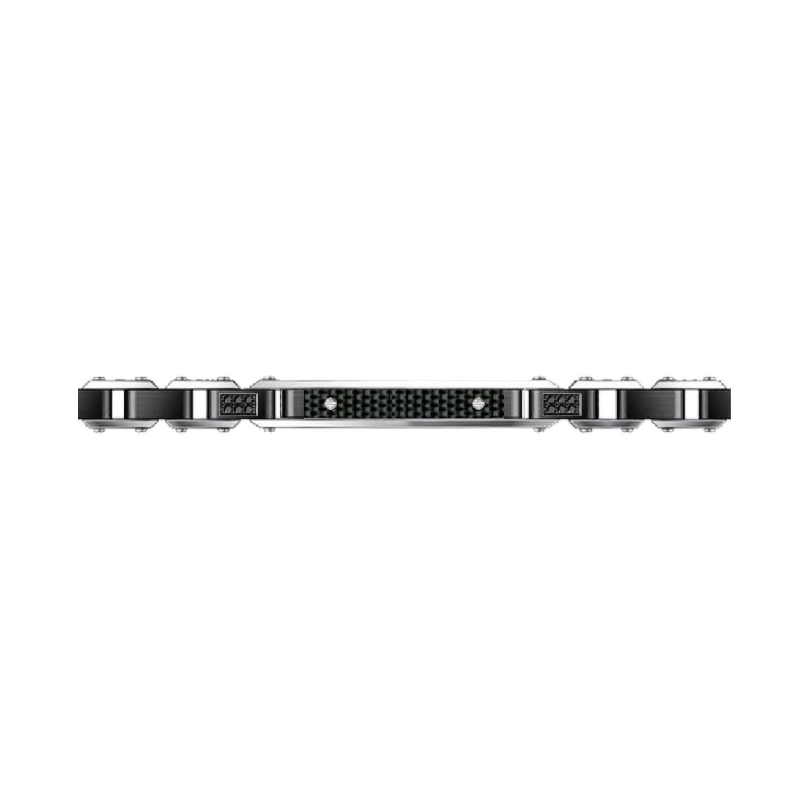 Bracciale Zancan Hi-Tekh in acciaio pvd nero e carbonio 21 cm