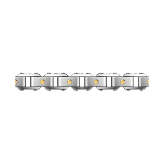 Bracciale Zancan Hi-Tekh in acciaio e pvd oro da uomo 21 cm