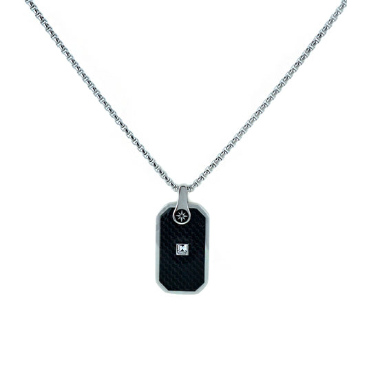 Collana uomo Zancan in acciaio con pendente e zirconi MISURA UNICA