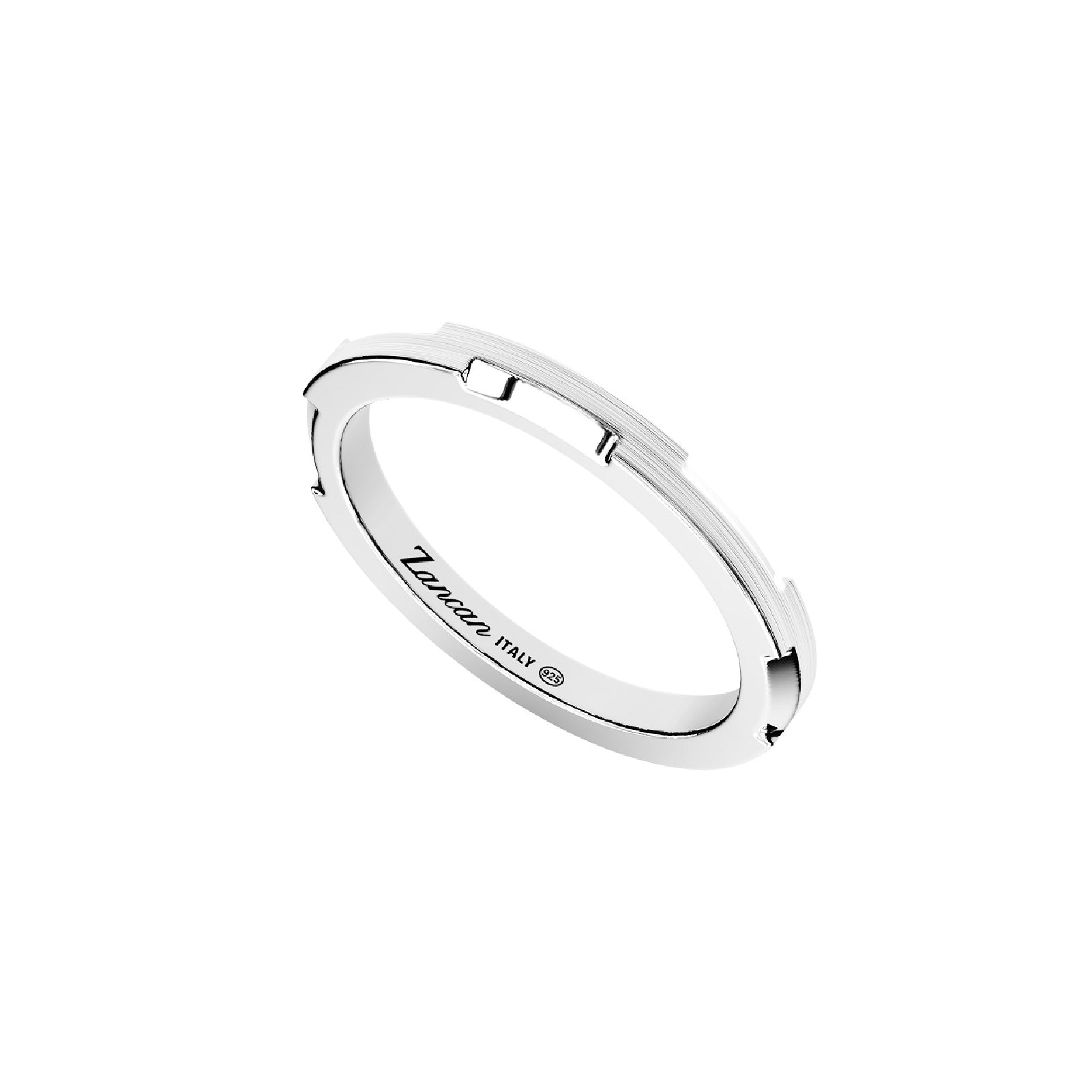 Anello da uomo Zancan in argento con taglietti laterali SU MISURA