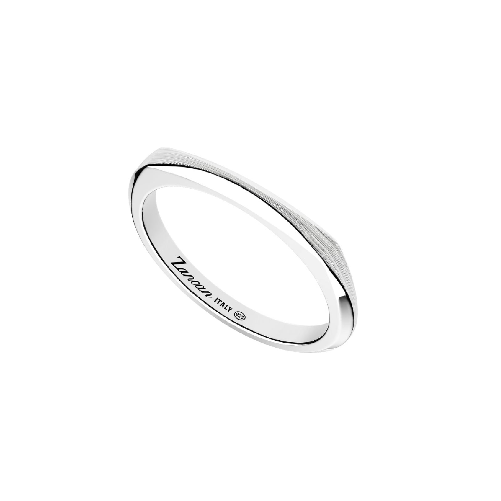 Anello da uomo Zancan in argento con una doppia finitura SU MISURA
