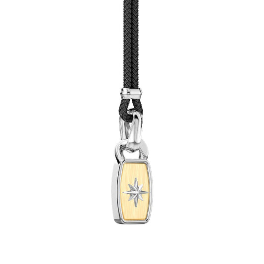 Collana Zancan Alpha in kevlar nero con argento e oro giallo MISURA UNICA