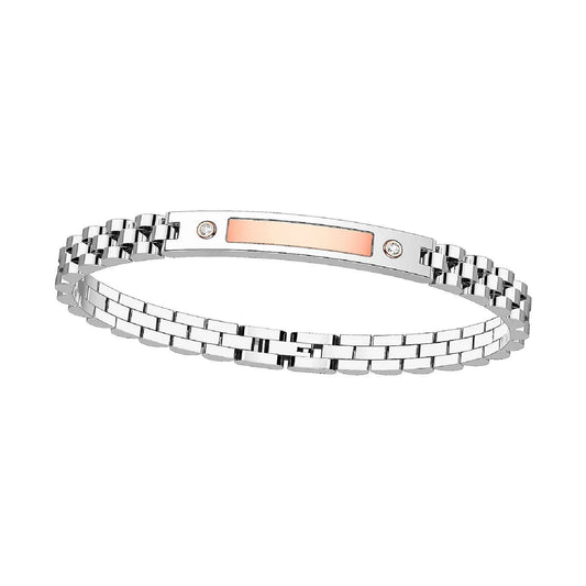 Bracciale rigido aperto uomo Zancan titanio diamante nero