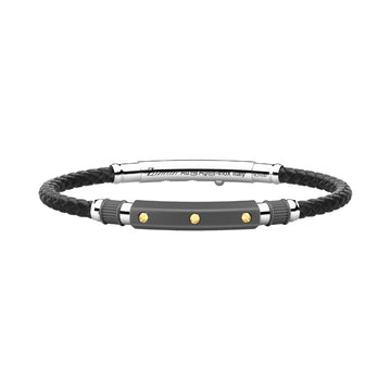 Bracciale Zancan in titanio argento silicone e oro giallo 21,5 cm