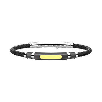 Bracciale Zancan in titanio argento oro giallo e silicone 21,5 cm