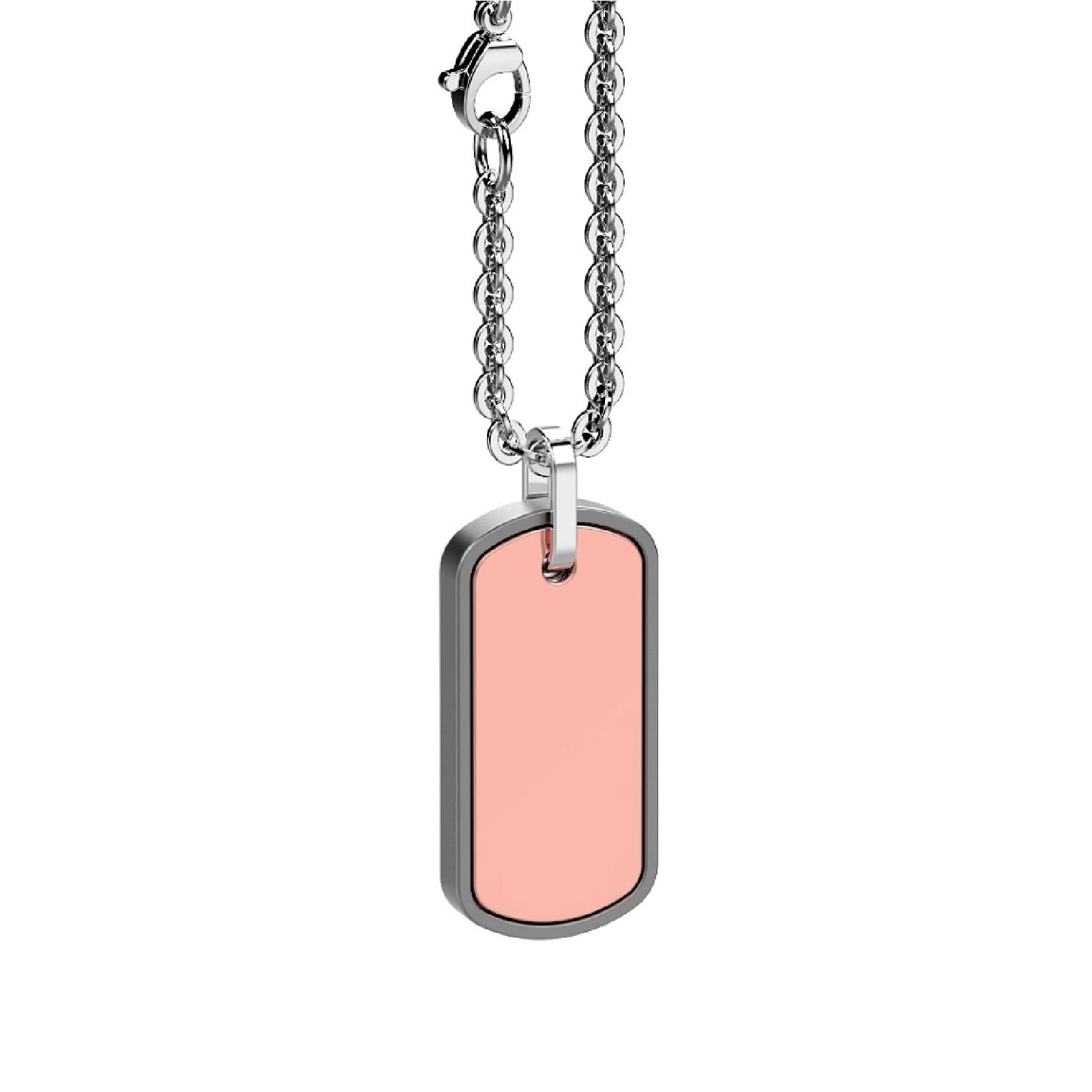 Collana pendente Zancan acciaio con oro rosa titanio da uomo MISURA UNICA