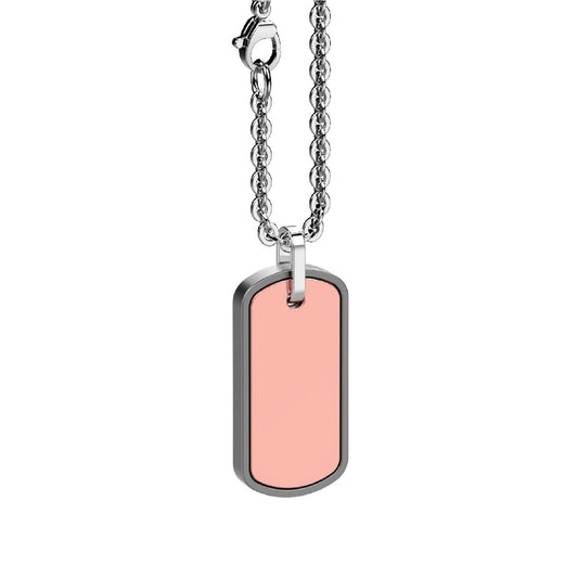 Collana pendente Zancan acciaio con oro rosa titanio da uomo MISURA UNICA
