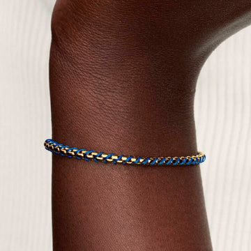 Bracciale Pandora in argento con corda blu