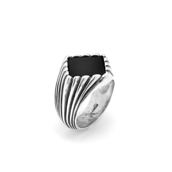 Anello Giovanni Raspini Rigato Onice da uomo 11316-1