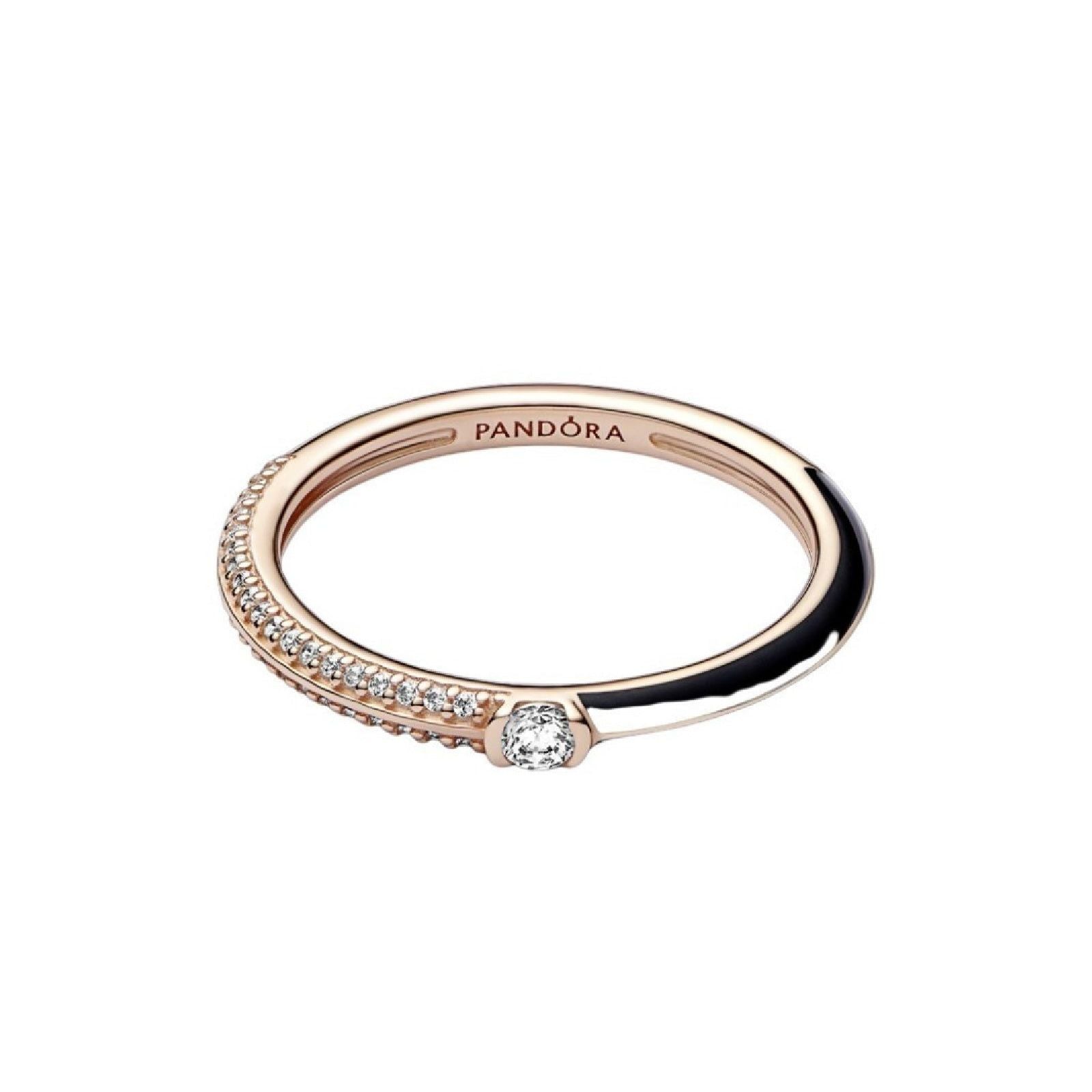 Anello Pietre Luminose & Smalto Nero Pandora ME 182528C01-2