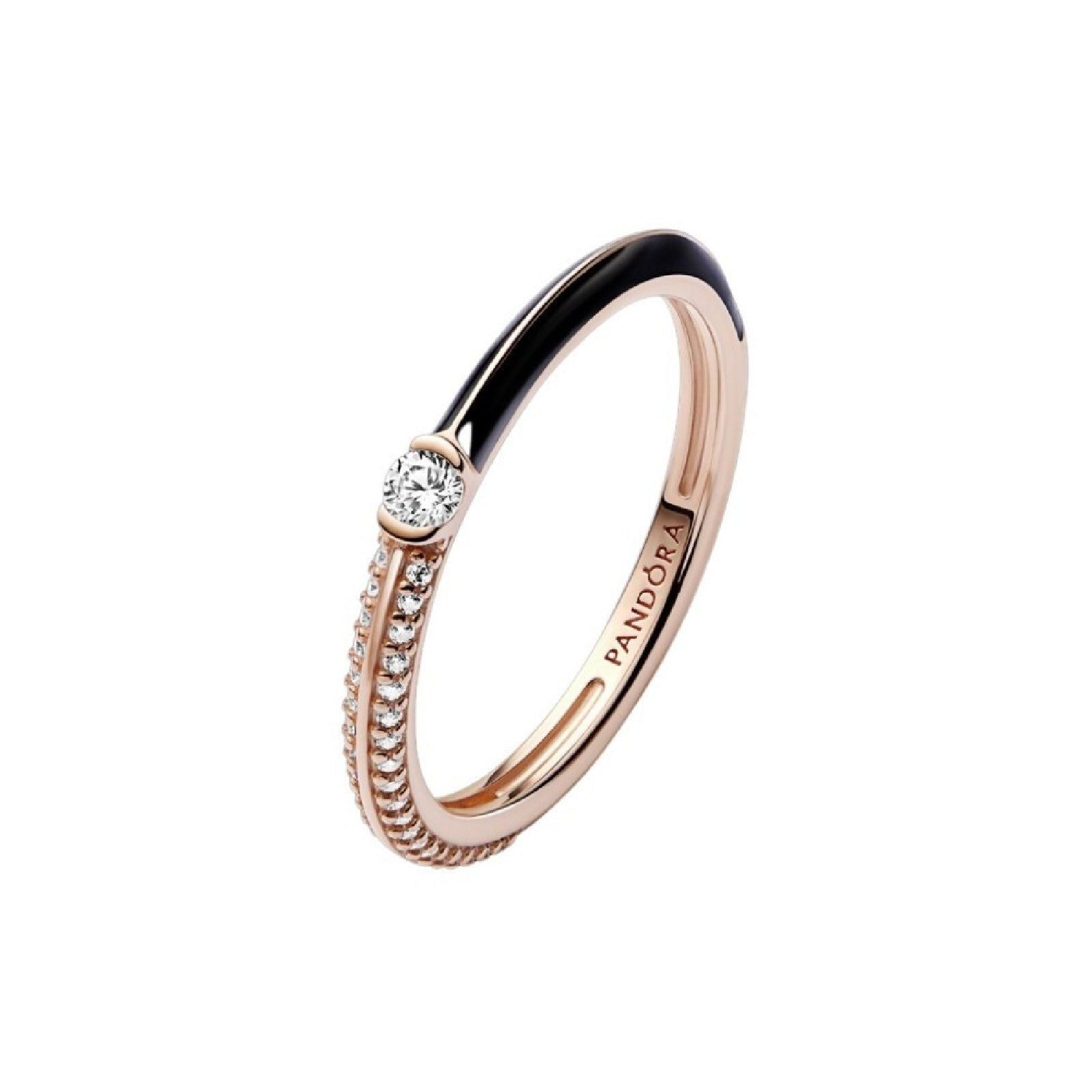 Anello Pietre Luminose & Smalto Nero Pandora ME 182528C01-3
