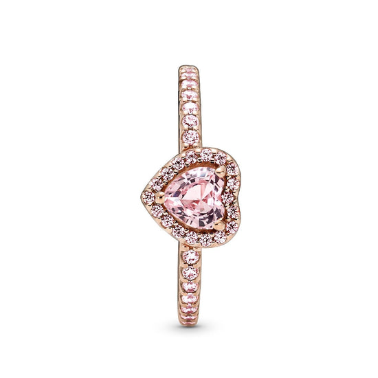 Anello Cuore in Rilievo Rosa 188421C04-3