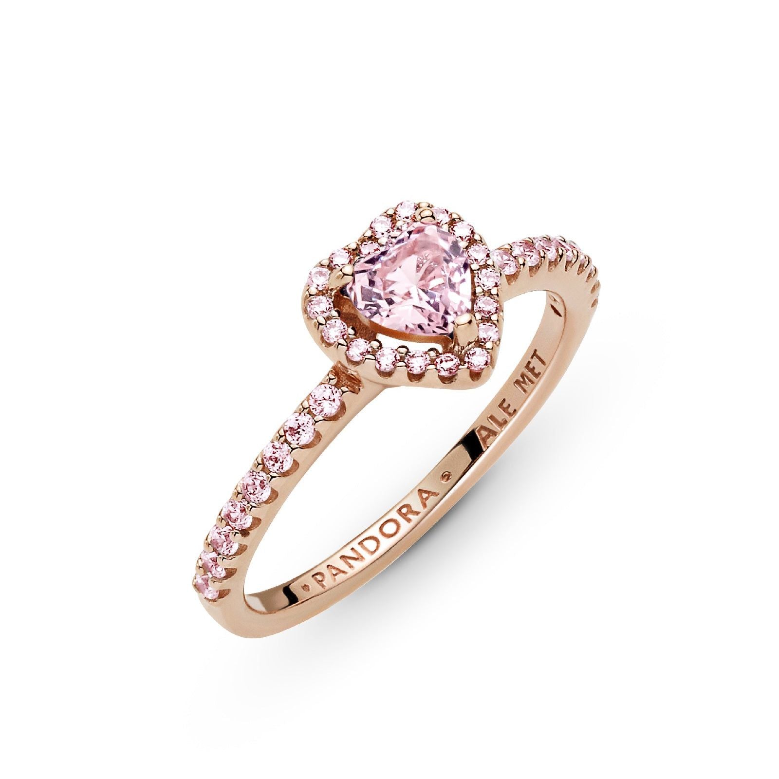 Anello Cuore in Rilievo Rosa 188421C04-4