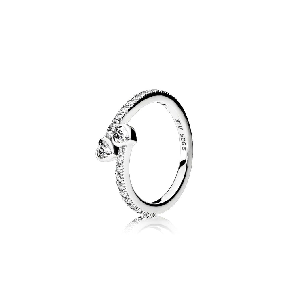 Anello due hotsell cuori scintillanti pandora