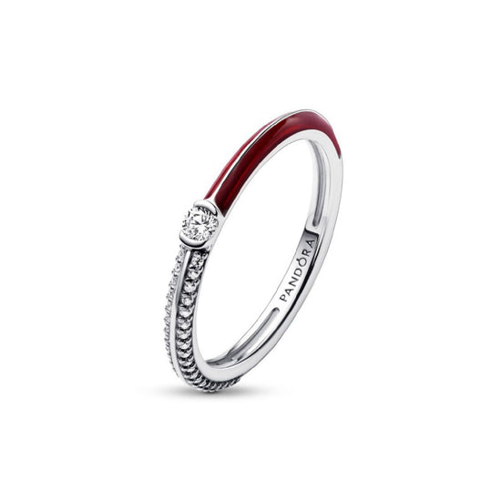 Anello Pietre Luminose & Smalto Rosso Pandora ME 192528C01-3