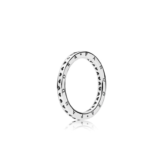 Anello con logo Pandora e cuori 197133-1