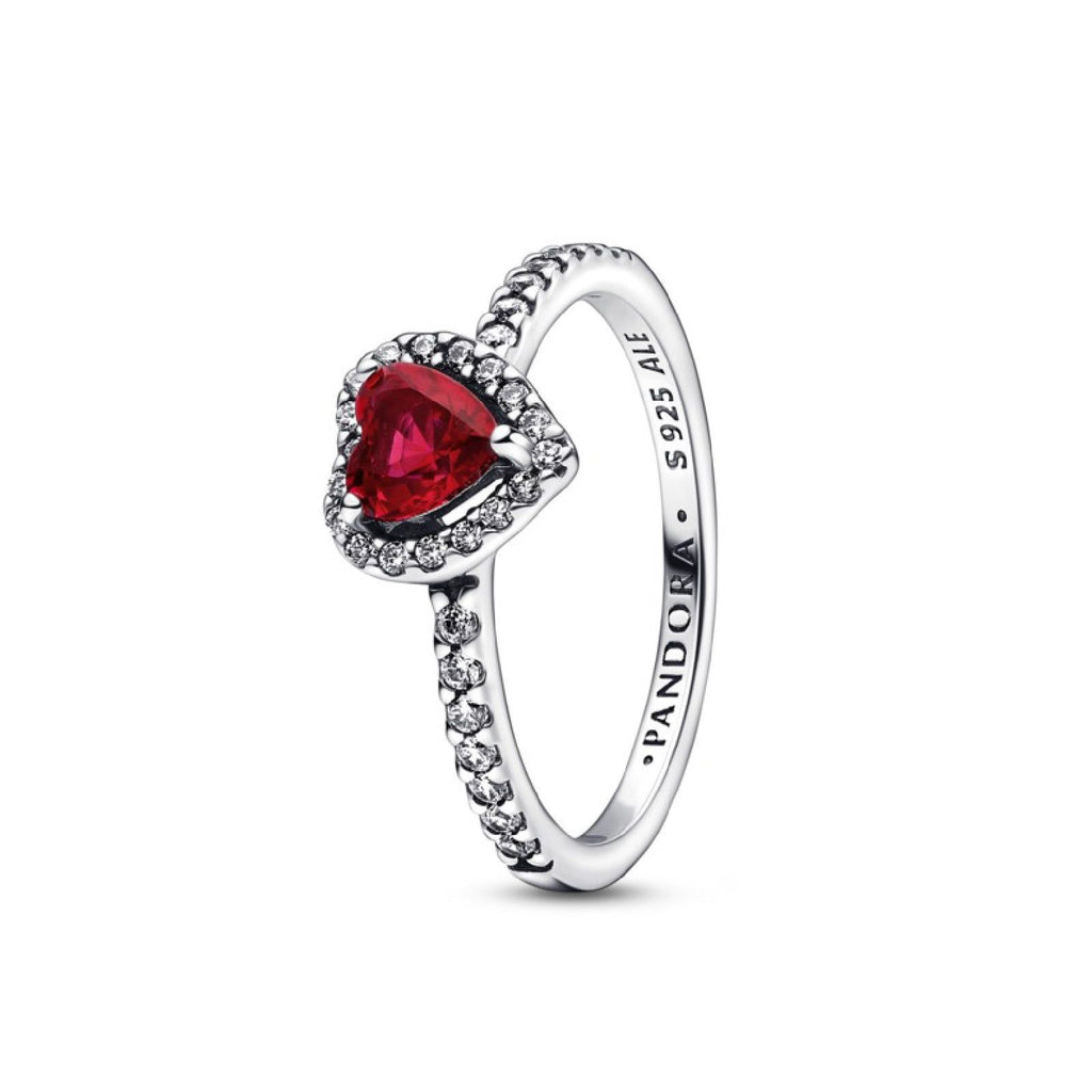 Anello Cuore Rosso e Pavè