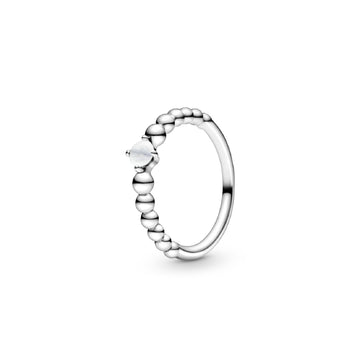 Anello bianco latte decorato con sfere 198867C04-1