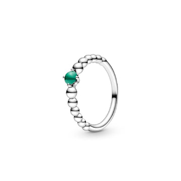 Anello verde bosco decorato con sfere 198867C05-1