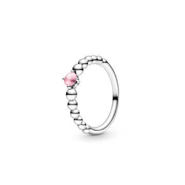 Anello petalo rosa decorato con sfere 198867C09-1