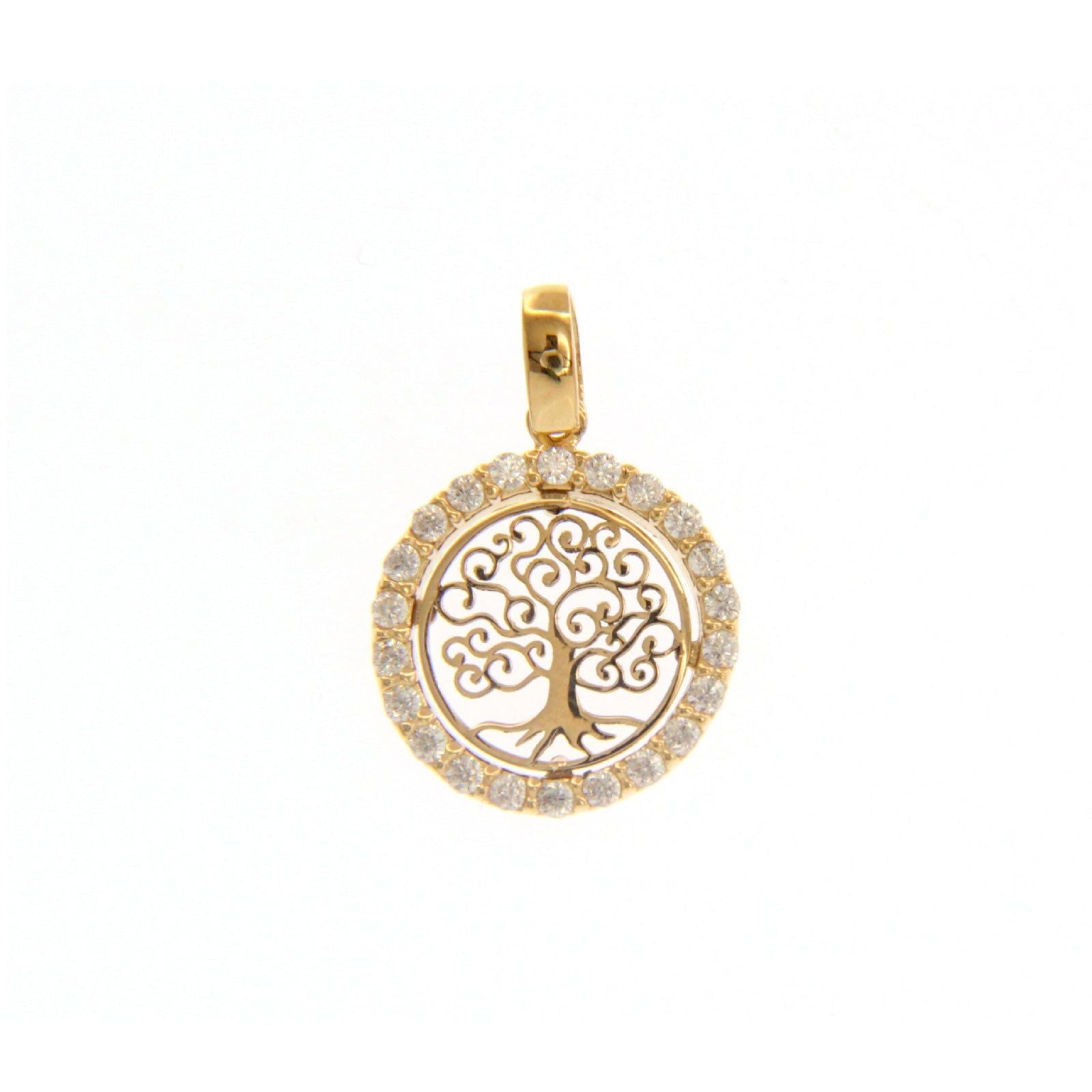 Collana Donna Doppio Strato Albero Della Vita | Placcata Oro Rosa E Argento Con Cristalli | Ipoallergenica