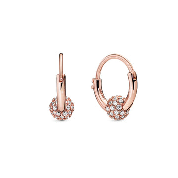 Orecchini a Cerchio Sfere Luminose e Pavè Purely Pandora 288294CZ-1