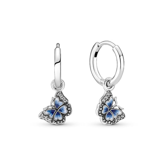 Orecchini Cerchi Farfalla Blu 290778C01-1