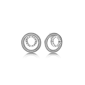 Orecchini a lobo Cerchio con logo Pandora 297446CZ-1