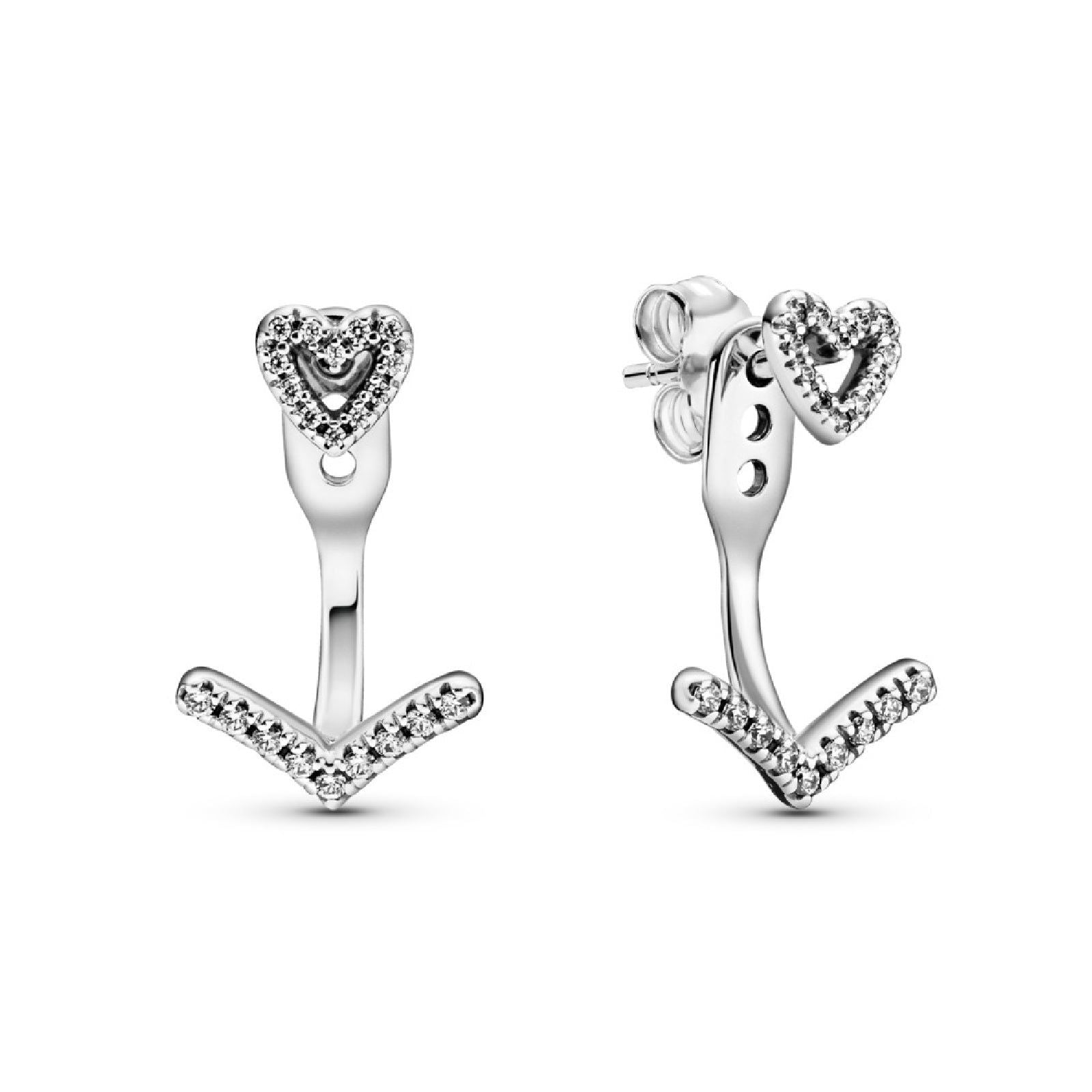 Orecchini a lobo con cuore chevron scintillanti 299280C01-1