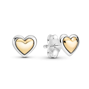 Orecchini a lobo con cuore dorato a cupola 299389C00-1